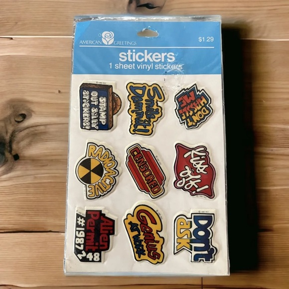 1982 American Greetings 80’s Slang Funny Puffy Stickers NOS - Picture 6 of 6